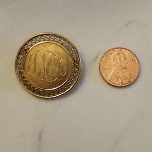 Vintage BA Ballou Gold Filled Engraved Pin Brooch